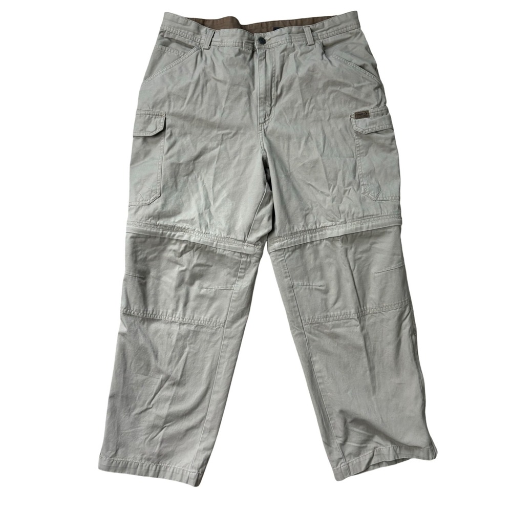 Guide Series Mens Convertible Cargo Pants 36/30 Hiking Outdoor Khaki